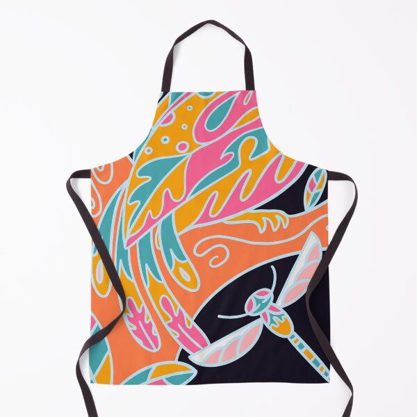 Vivid bird and dragonfly Apron
