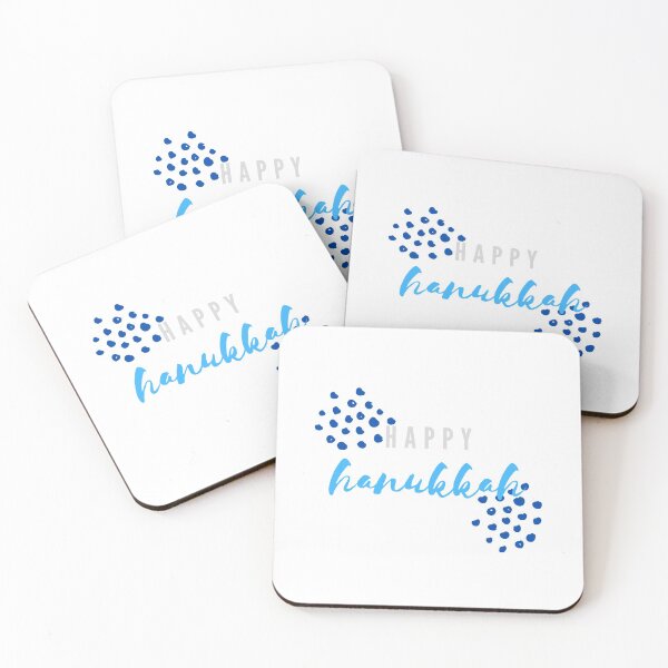 Item preview, Happy Hanukkah | Blue Dots and Silver  designed and sold by WordsToArt.