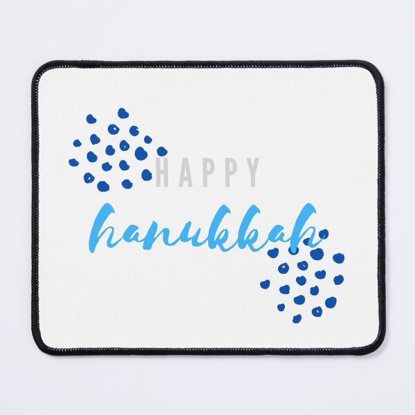 Item preview, Happy Hanukkah | Blue Dots and Silver designed and sold by WordsToArt.