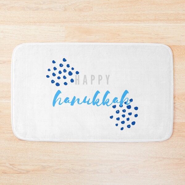 Item preview, Happy Hanukkah | Blue Dots and Silver  designed and sold by WordsToArt.