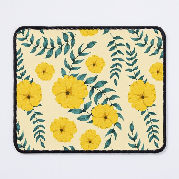 Item preview, Yellow Hibiscus Pattern - Floral Motif Watercolor Vintage Boho Rustic Greenery Foliage designed and sold by Millusti.