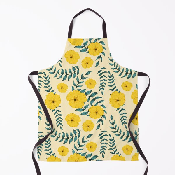 Item preview, Yellow Hibiscus Pattern - Floral Motif Watercolor Vintage Boho Rustic Greenery Foliage designed and sold by Millusti.