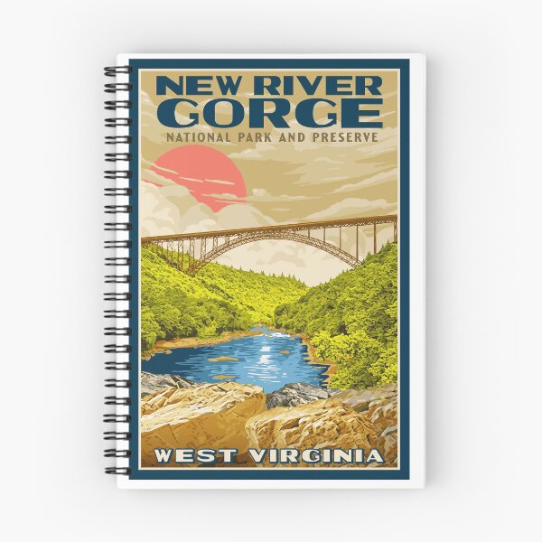 Item preview, New River Gorge National Park West Virginia Estilo de cartel vintage WPA designed and sold by giantstepdesign.