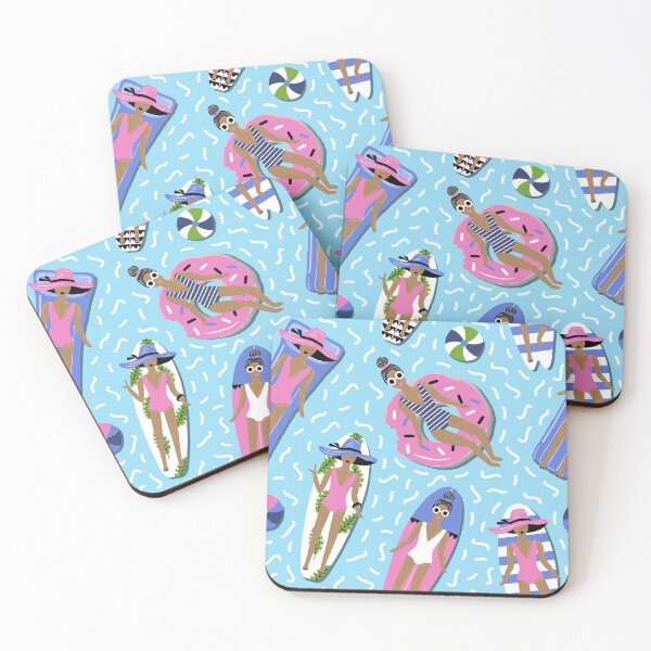 Item preview, Summer illustration with swimmers designed and sold by FlossieShop96.