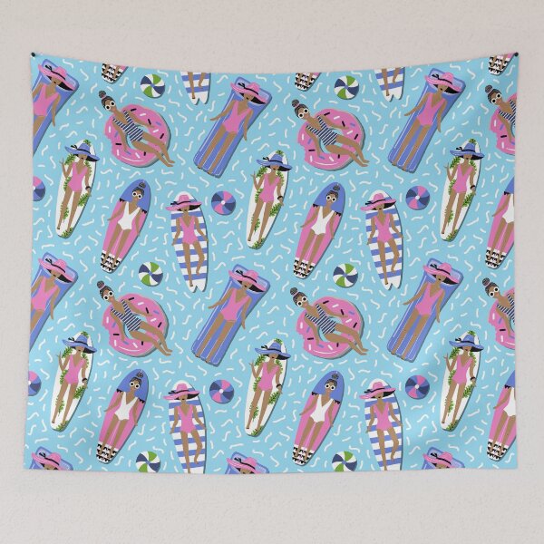 Item preview, Summer illustration with swimmers designed and sold by FlossieShop96.