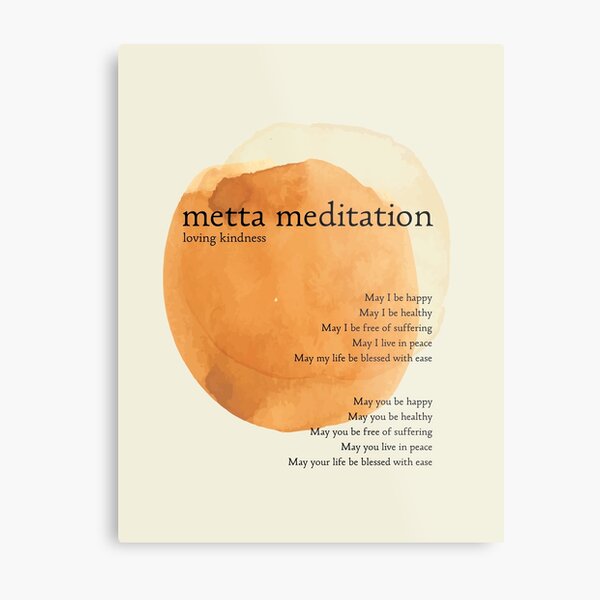 Aperçu de l'œuvre Metta Méditation Orange Amour Bienveillant créée et vendue par The Art of the  Pause.