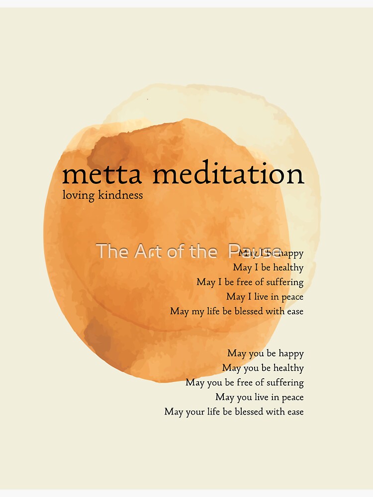 Thumbnail 3 of 3, Sticker, Metta Meditation Orange Loving Kindness designed and sold by artpause.