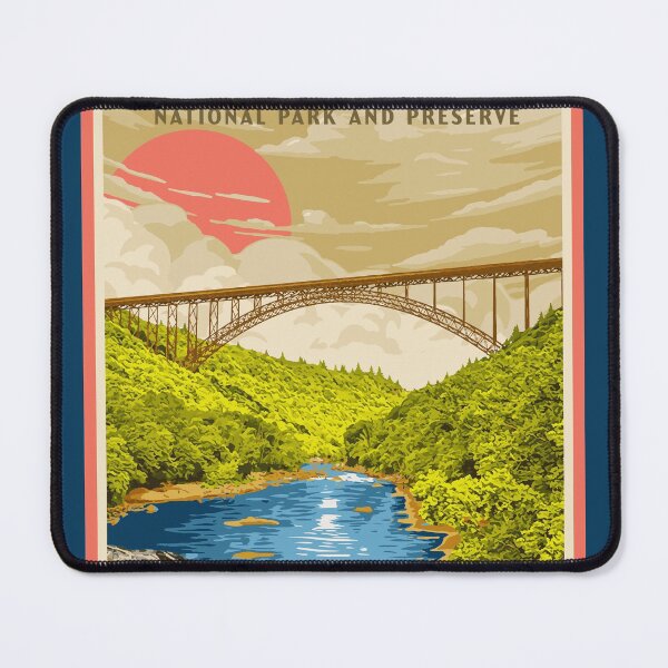 Item preview, New River Gorge National Park West Virginia Vintage WPA Poster Style designed and sold by giantstepdesign.