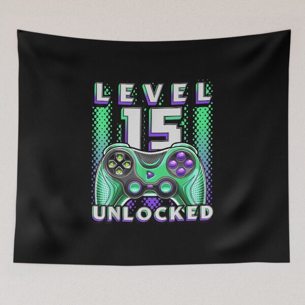 Item preview, Level 15 Unlocked Video Game 15th Birthday Gamer Boys designed and sold by Harleyharvey.