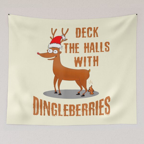 Item preview, Christmas Humor Deck Halls with Dingleberries Christmas Poop designed and sold by blockerbab.