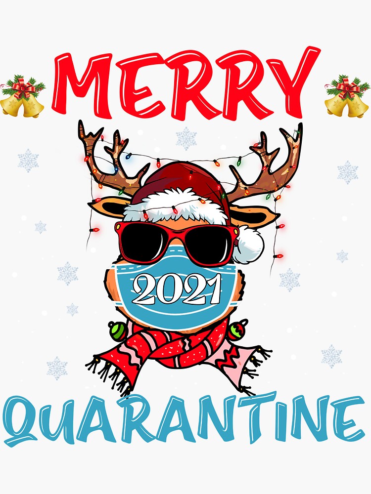 "211 Merry Quarantine Christmas 2020 Reindeer Family Pajamas" Sticker