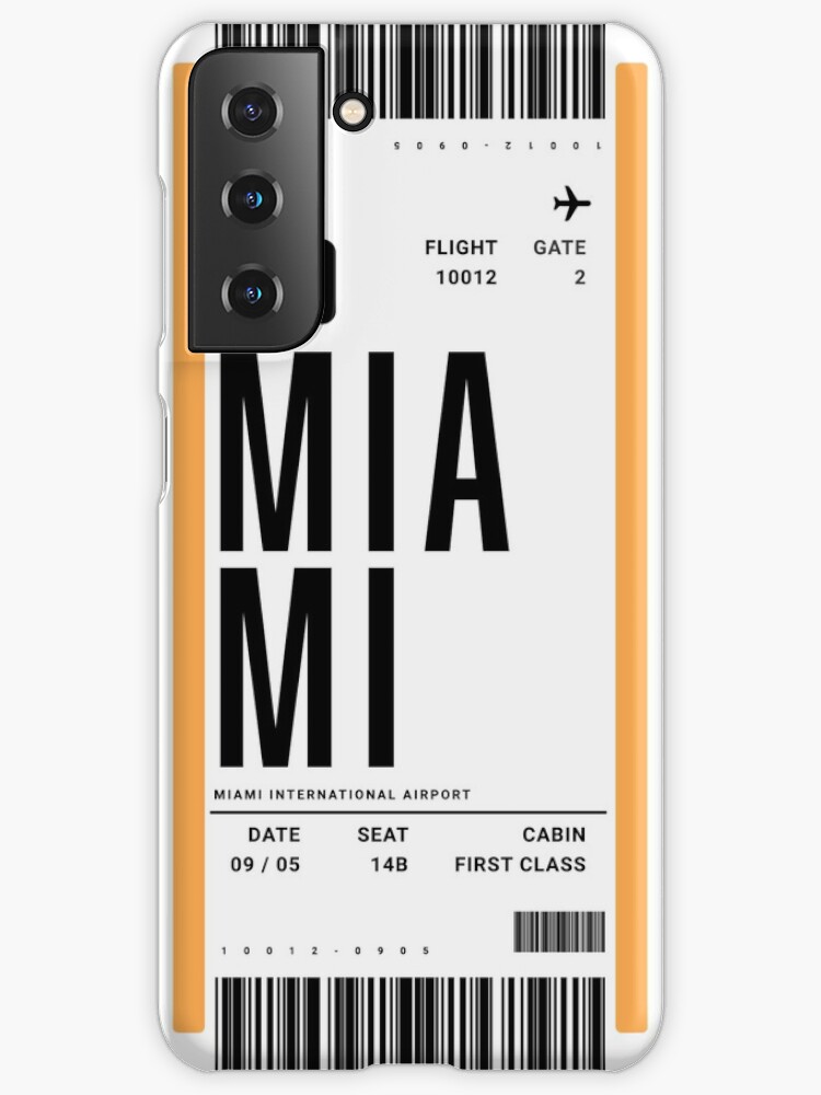Thumbnail 1 of 4, Samsung Galaxy Phone Case, Miami Boarding Pass Plane Ticket designed and sold by ind3finite.