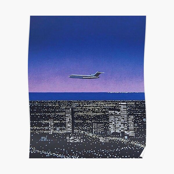 hiroshi nagai rétro violetwave Poster