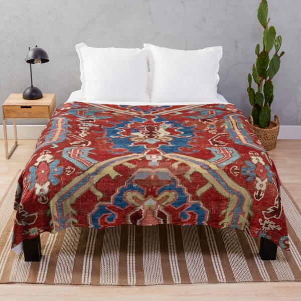Armenian Manisa Province West Anatolian Dragon Rug Print Throw Blanket