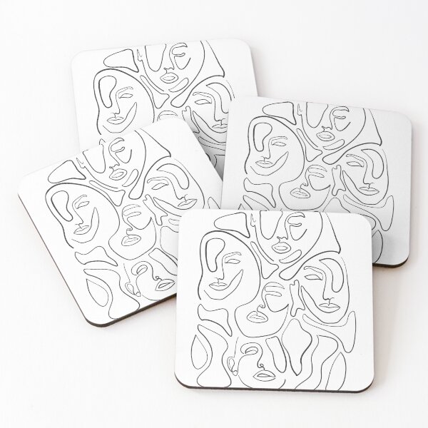 Item preview,  Black and White Continuous Line Face Art  designed and sold by Dollfacedesign.