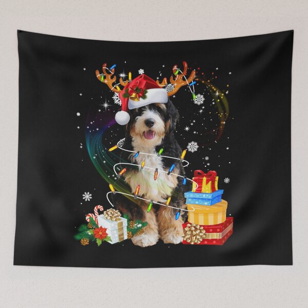 Item preview, Bernedoodle Reindeer Christmas Lights Funny Dog Xmas Gift Long Sleeve T-Shirt designed and sold by Chambers-Avara.