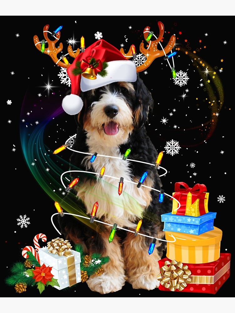 Xmas Lighting Reindeer Hat Bernese Mountain Dog Christmas Gift