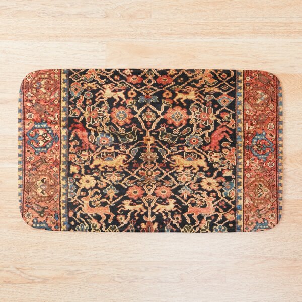 Item preview, Antique Persian Feraghan Vase Rug with Animals Print designed and sold by Vicky Brago-Mitchell®.
