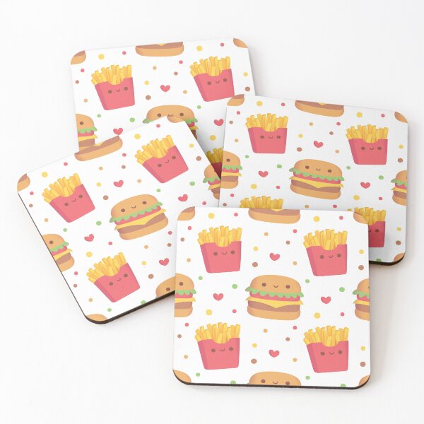Item preview, Cute French Fries And Burger Fast Food Pattern designed and sold by rustydoodle.