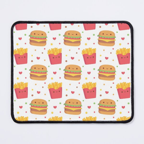 Item preview, Cute French Fries And Burger Fast Food Pattern designed and sold by rustydoodle.