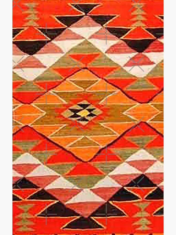 Couverture De Selle Navajo Vintage Motifs Géométriques Rouge Orange Marron équitation