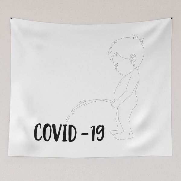 Item preview, Boy standing peeing on Covid-19 designed and sold by Meennieartwork.