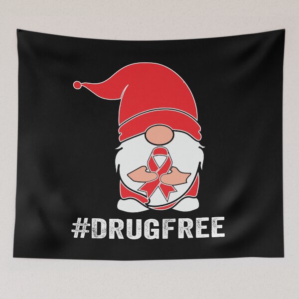 Item preview, drug free just say no Christmas gnome wear red ribbon week designed and sold by jojocat90.