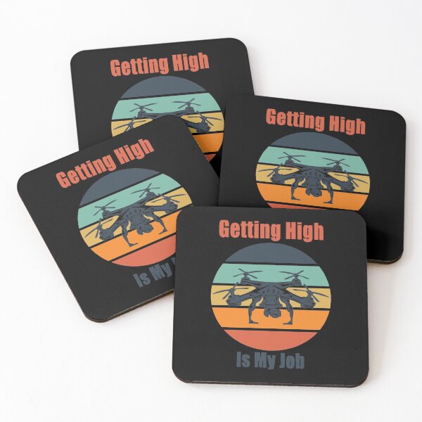 Item preview, Getting High Is My Job Drone Drones Quadcopter Retro Sunset  designed and sold by Jason Gilbert.