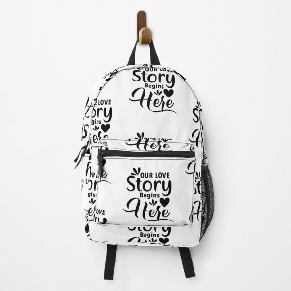 Item preview, Our Love Story Begins Here - love quotes, love meme designed and sold by Delandor.