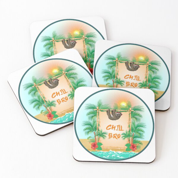 Item preview, Chill Bro, Beach, palm, Sloth, chilling designed and sold by VITTICEPS-ART.