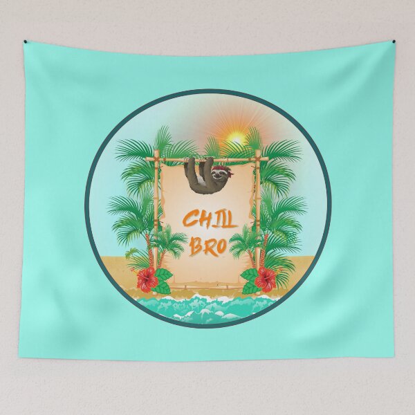 Item preview, Chill Bro, Beach, palm, Sloth, chilling designed and sold by VITTICEPS-ART.