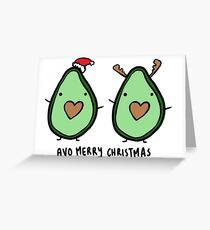 Avocado- Frohe Weihnachten Grußkarte