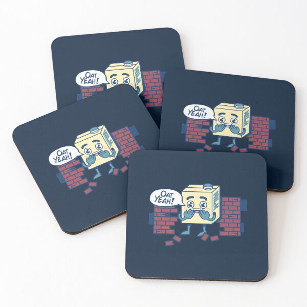 Item preview, Oat Milk Breaking Through Wall Yelling Oat Yeah! designed and sold by VileVegan.