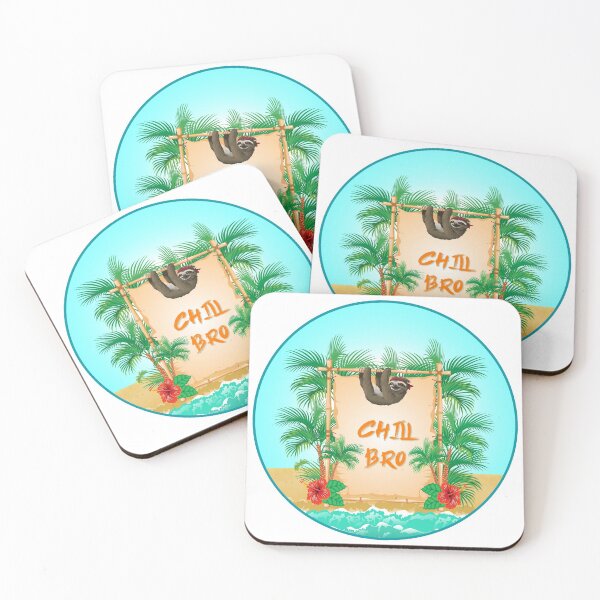 Item preview, Chill Bro, Beach, palm, Sloth, chilling designed and sold by VITTICEPS-ART.