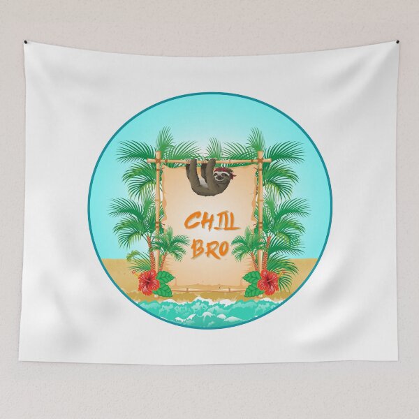 Item preview, Chill Bro, Beach, palm, Sloth, chilling designed and sold by VITTICEPS-ART.