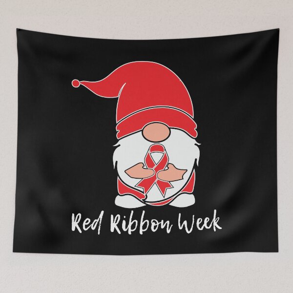 Item preview, drug free just say no Christmas gnome wear red ribbon week designed and sold by jojocat90.