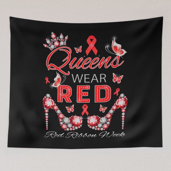 Item preview, Queens wear red drug free just say no Christmas gnome wear red ribbon week designed and sold by jojocat90.