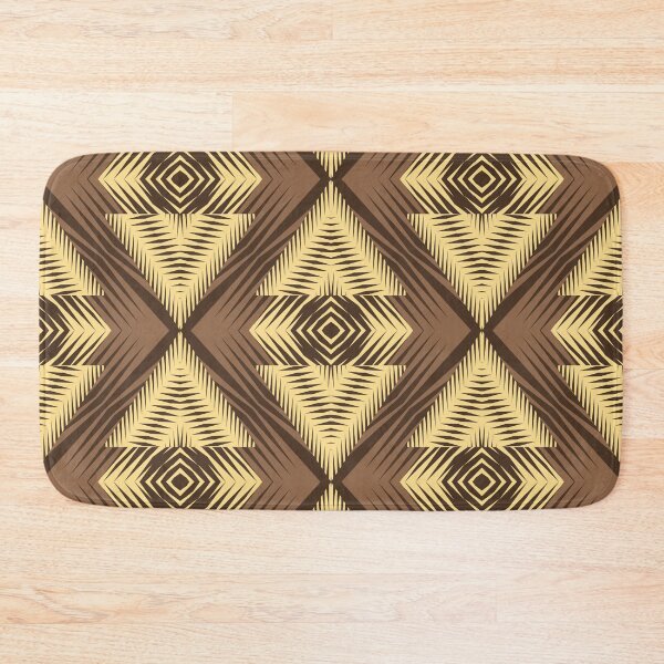 Item preview, Brown yellow African tribal textile pattern art designed and sold by DADA635.