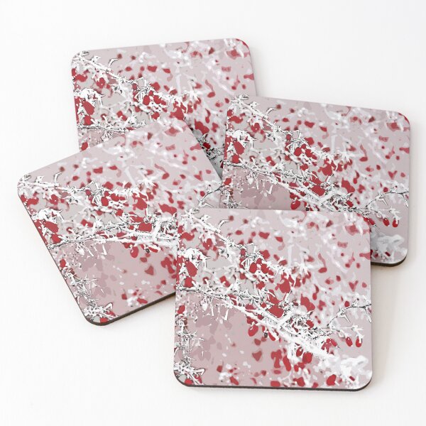Item preview, Winter Landscape red berries in the snow Сolor print designed and sold by artdragongift 15.