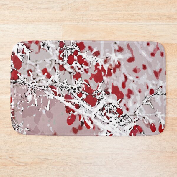 Item preview, Winter Landscape red berries in the snow Сolor print designed and sold by artdragongift 15.