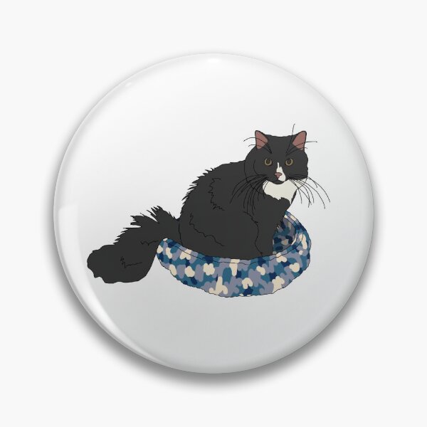 Item preview, Cat in Blue Bed (Black and White) designed and sold by nklange240.