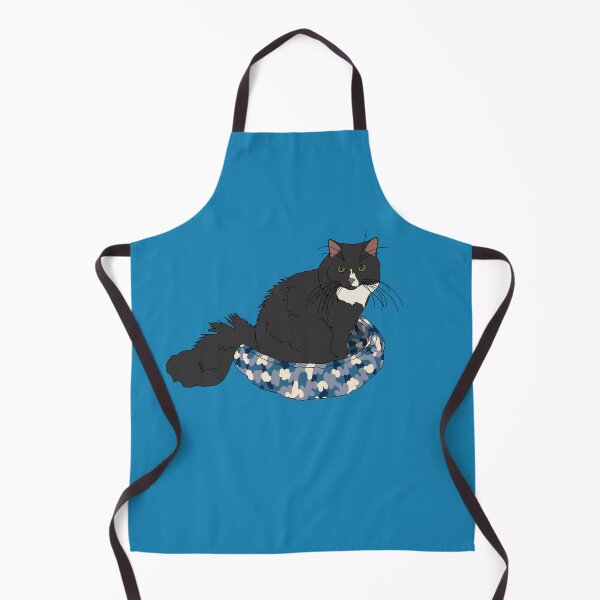 Item preview, Cat in Blue Bed (Black and White) designed and sold by nklange240.