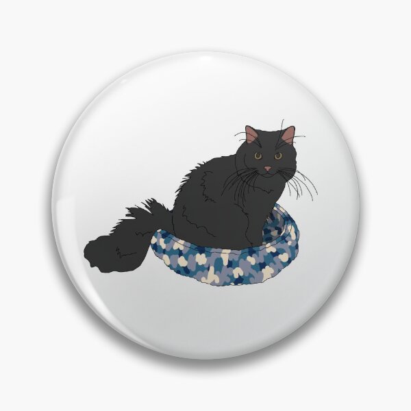 Item preview, Cat in Blue Bed (Black) designed and sold by nklange240.