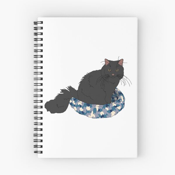 Item preview, Cat in Blue Bed (Black) designed and sold by nklange240.