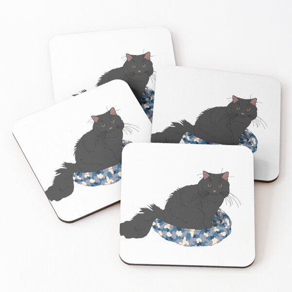 Item preview, Cat in Blue Bed (Black) designed and sold by nklange240.