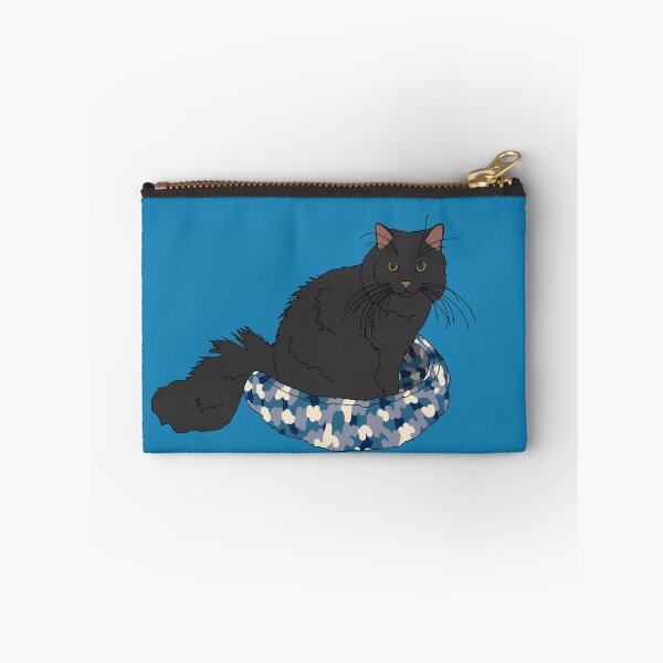 Item preview, Cat in Blue Bed (Black) designed and sold by nklange240.