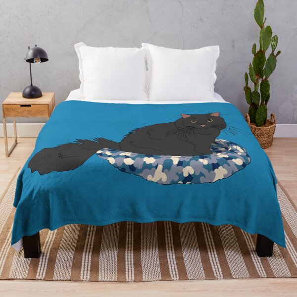 Item preview, Cat in Blue Bed (Black) designed and sold by nklange240.