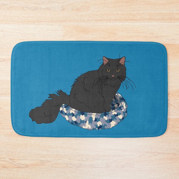 Item preview, Cat in Blue Bed (Black) designed and sold by nklange240.