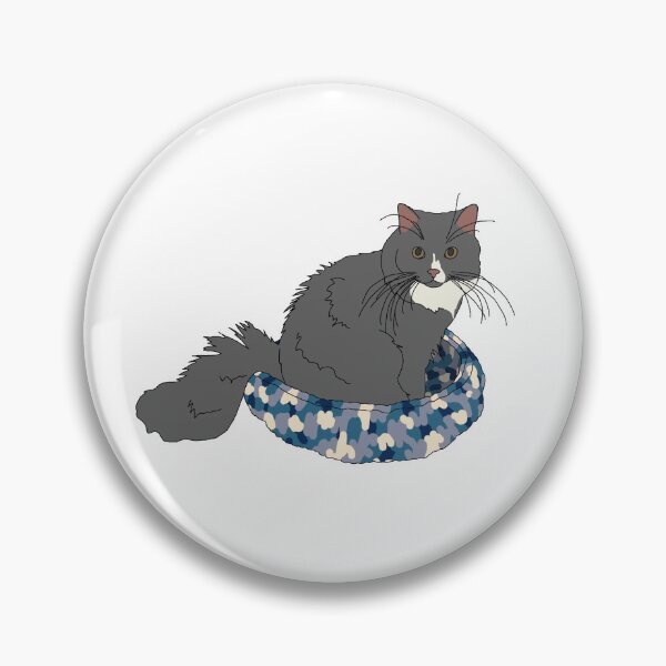 Item preview, Cat in Blue Bed (Grey and White) designed and sold by nklange240.