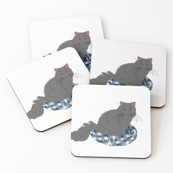 Item preview, Cat in Blue Bed (Grey) designed and sold by nklange240.